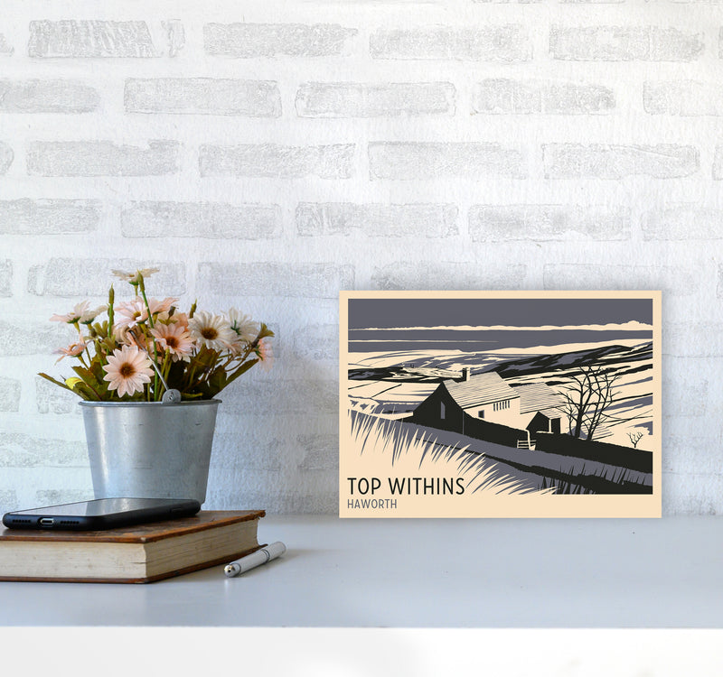 Top Withins Travel Art Print by Richard O'Neill A4 Black Frame