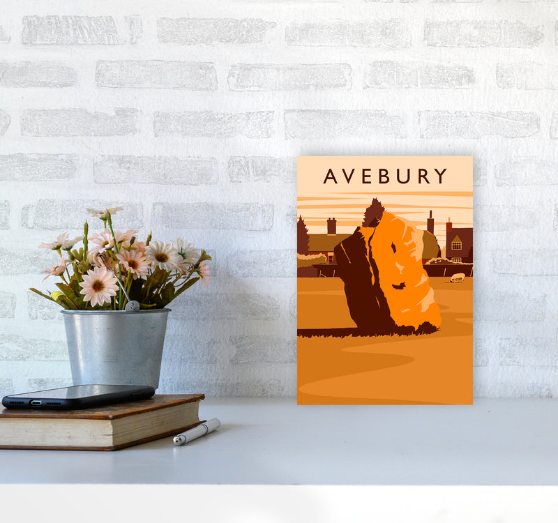 Avebury portrait Travel Art Print by Richard O'Neill A4 Black Frame