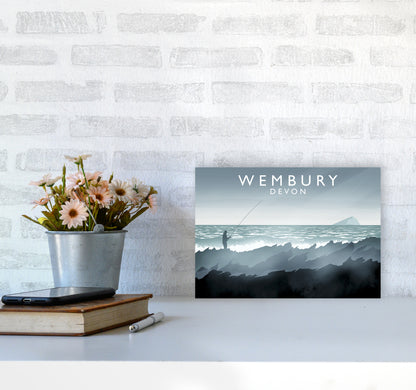 Wembury Travel Art Print by Richard O'Neill A4 Black Frame