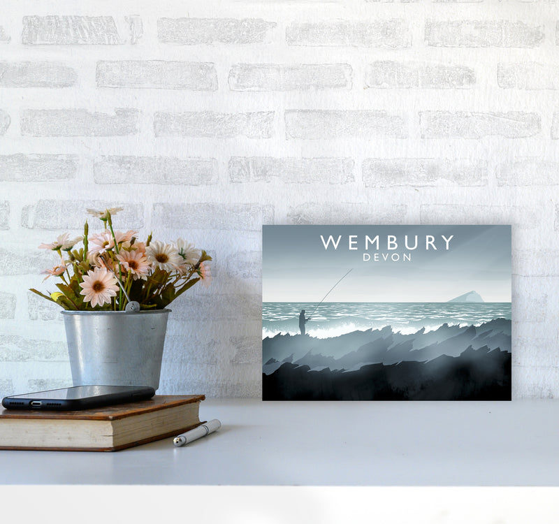 Wembury Travel Art Print by Richard O'Neill A4 Black Frame