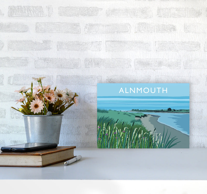 Alnmouth Travel Art Print by Richard O'Neill A4 Black Frame