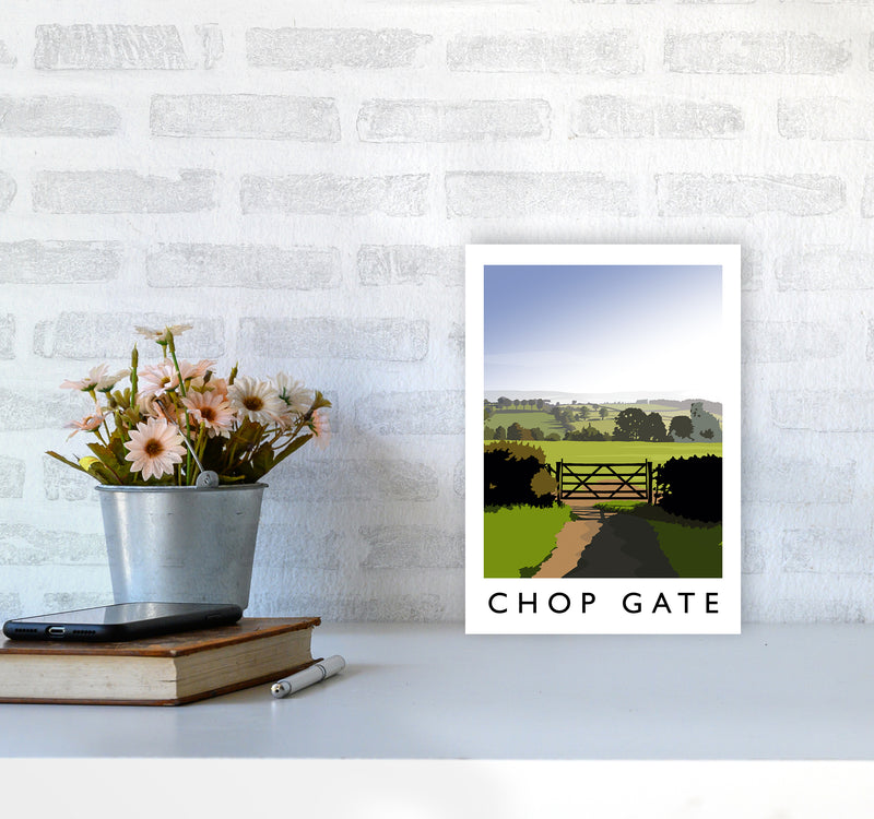 Chop Gate portrait Travel Art Print by Richard O'Neill A4 Black Frame