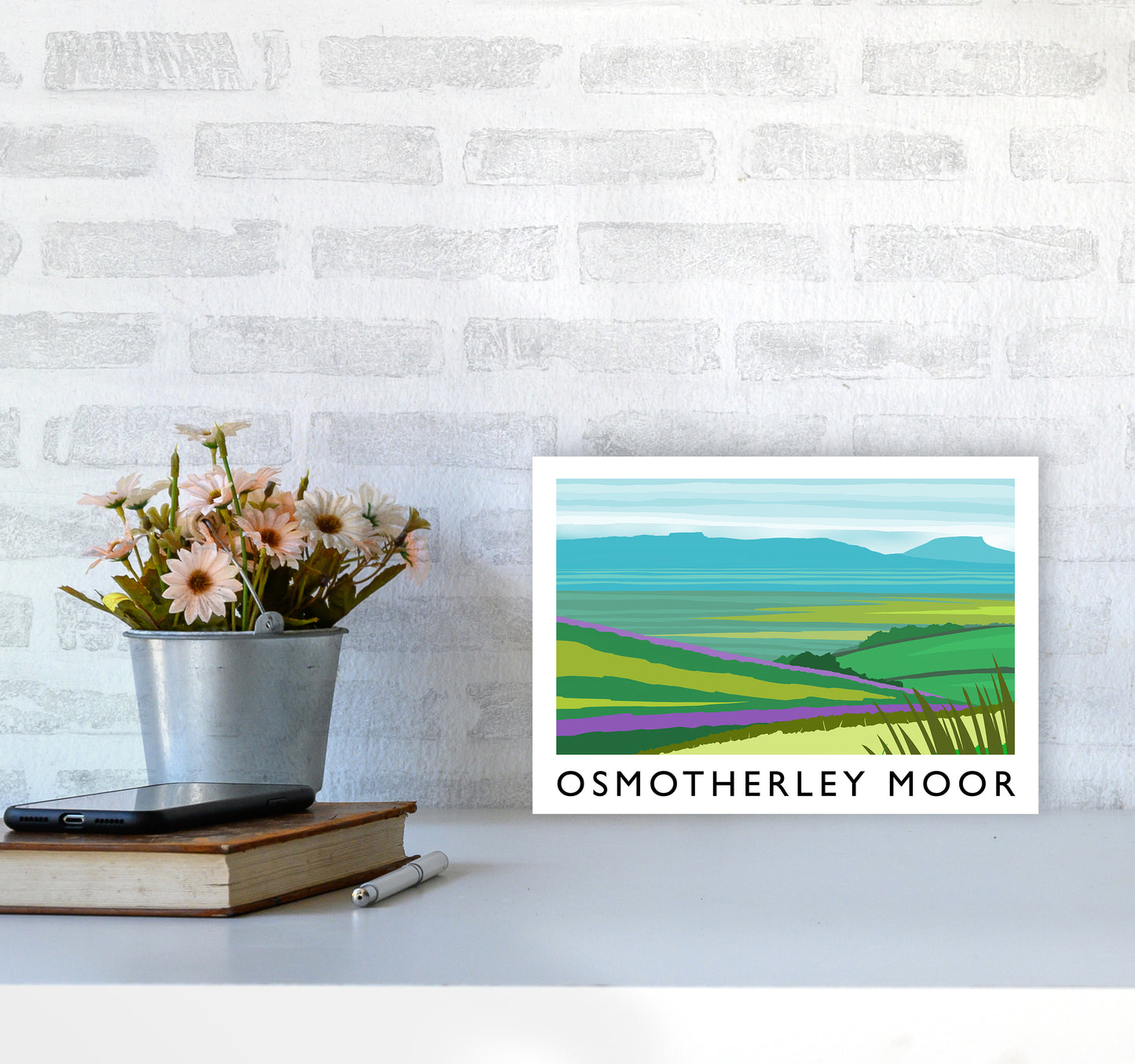 Osmotherley Moor Travel Art Print by Richard O'Neill A4 Black Frame