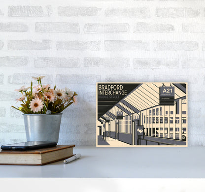 Bradford Interchange, Bridge Street Travel Art Print by Richard O'Neill A4 Black Frame