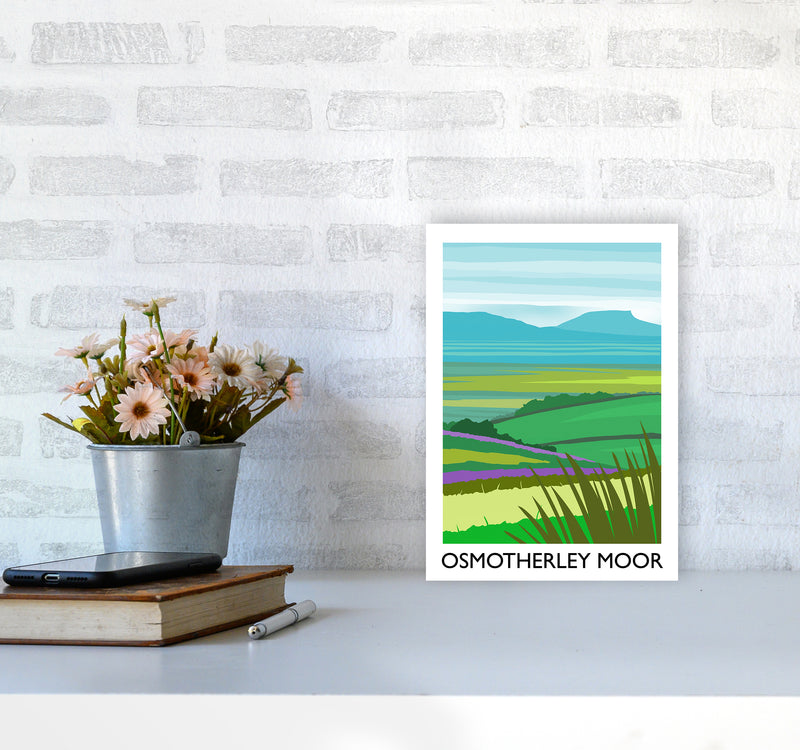 Osmotherley Moor portrait Travel Art Print by Richard O'Neill A4 Black Frame