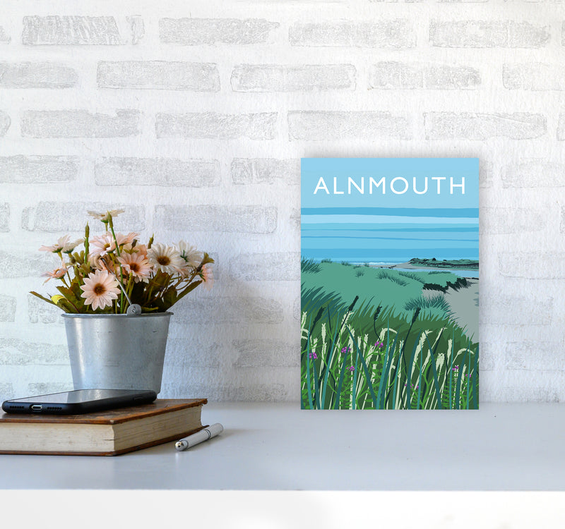 Alnmouth portrait Travel Art Print by Richard O'Neill A4 Black Frame