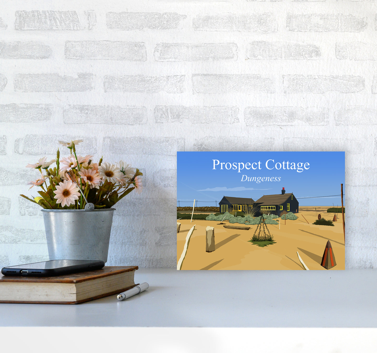 Prospect Cottage Travel Art Print by Richard O'Neill A4 Black Frame