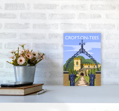 Croft-on-Tees Travel Art Print by Richard O'Neill A4 Black Frame