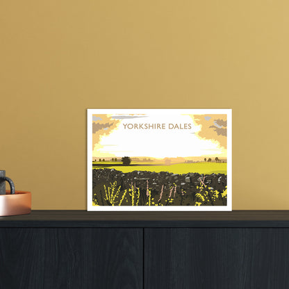 Yorkshire Dales Travel Art Print by Richard O'Neill A4 Black Frame