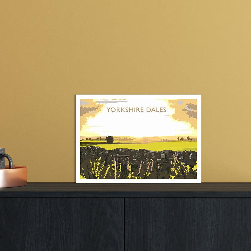 Yorkshire Dales Travel Art Print by Richard O'Neill A4 Black Frame