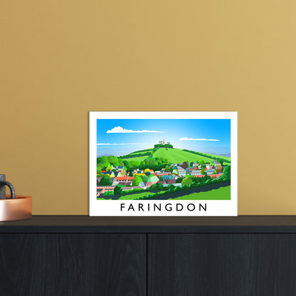 Faringdon Travel Art Print by Richard O'Neill A4 Black Frame