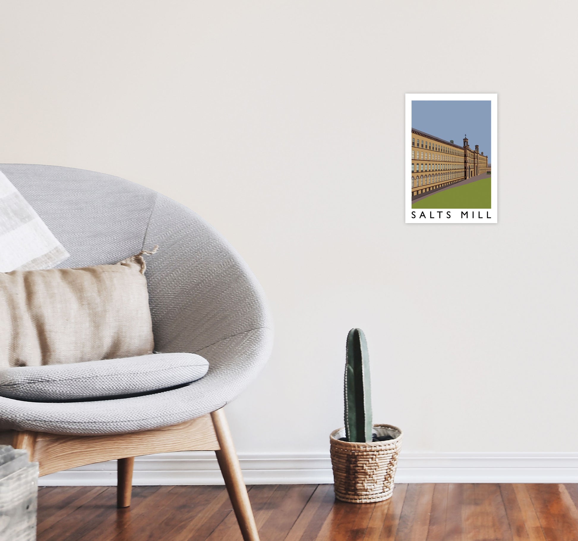 Salts Mill Art Print by Richard O'Neill A4 Black Frame