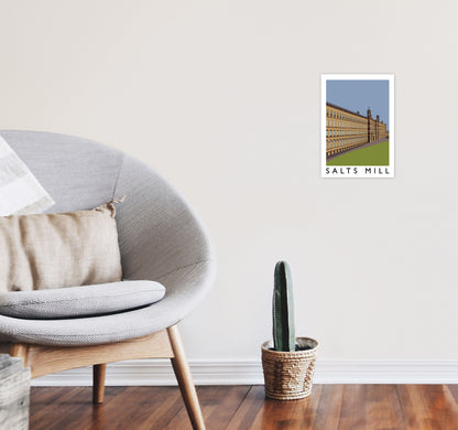 Salts Mill Art Print by Richard O'Neill A4 Black Frame