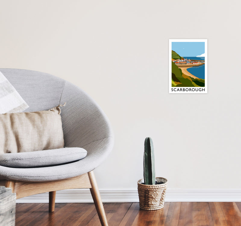 Scarborough Framed Digital Art Print by Richard O'Neill A4 Black Frame