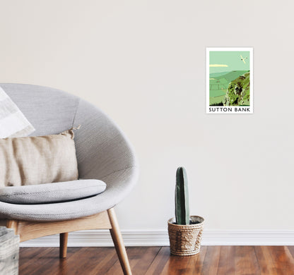 Sutton Bank Art Print by Richard O'Neill A4 Black Frame