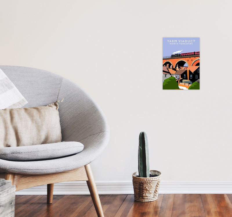Yarm Viaduct by Richard O'Neill A4 Black Frame