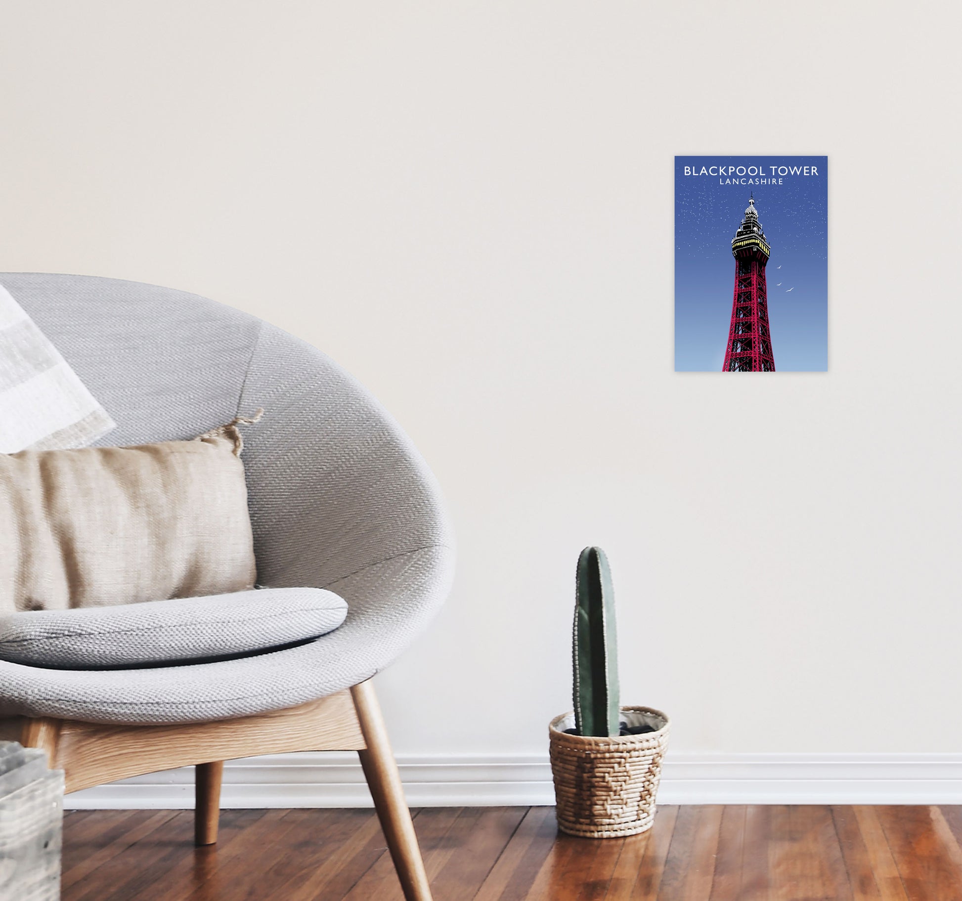 Blackpool Tower by Richard O'Neill A4 Black Frame