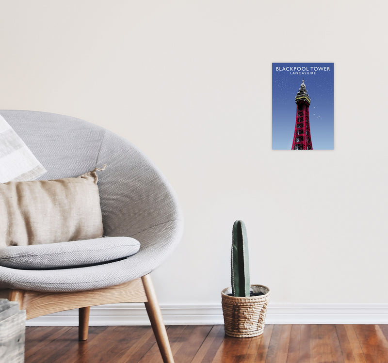 Blackpool Tower by Richard O'Neill A4 Black Frame