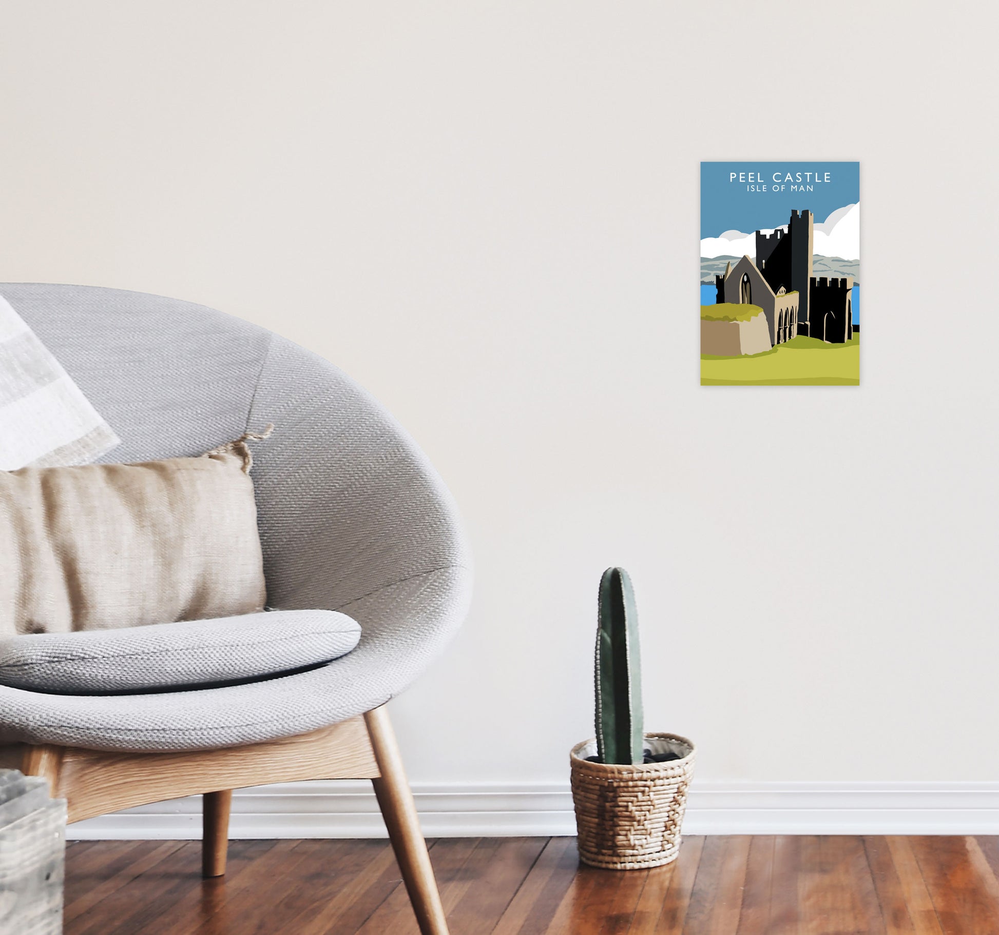 Peel Castle by Richard O'Neill A4 Black Frame