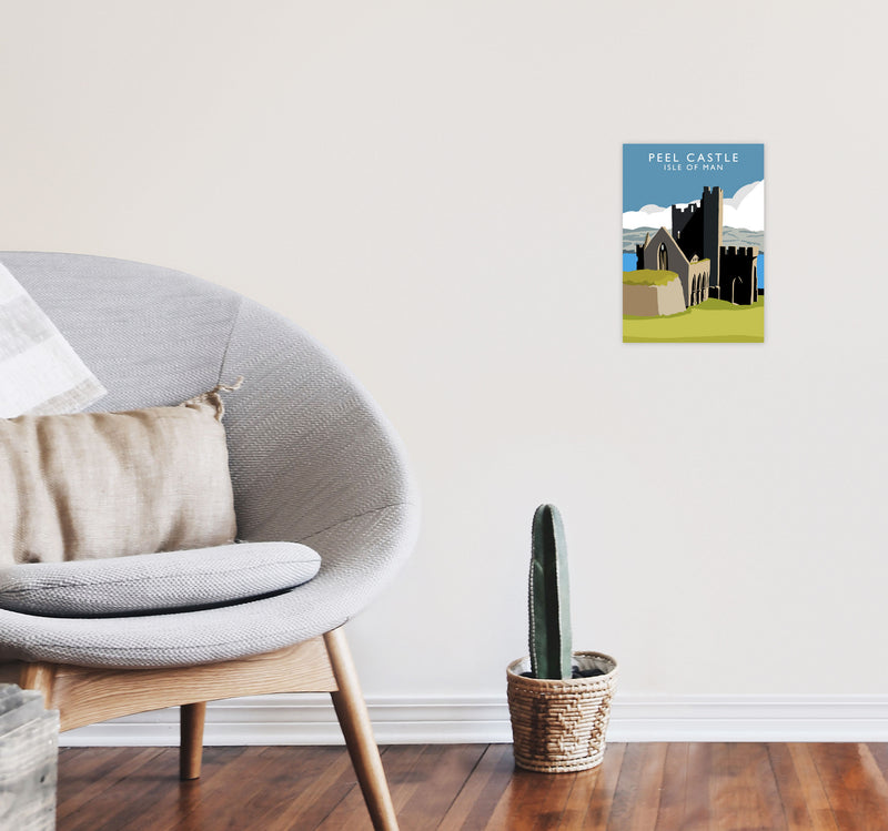 Peel Castle by Richard O'Neill A4 Black Frame