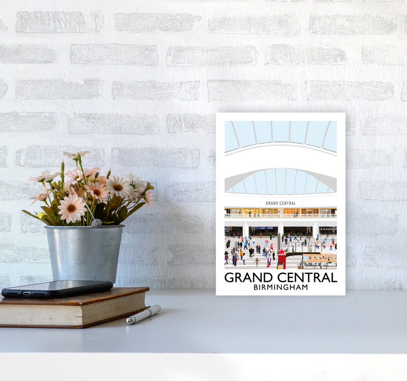 Grand Central Birmingham by Richard O'Neill A4 Black Frame