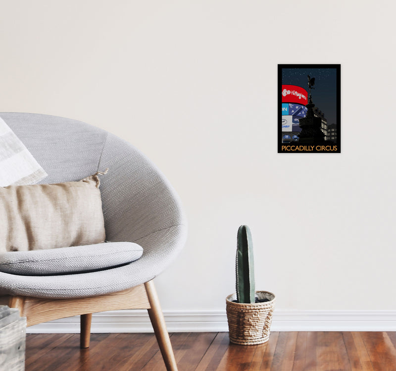 Piccadilly Circus by Richard O'Neill A4 Black Frame