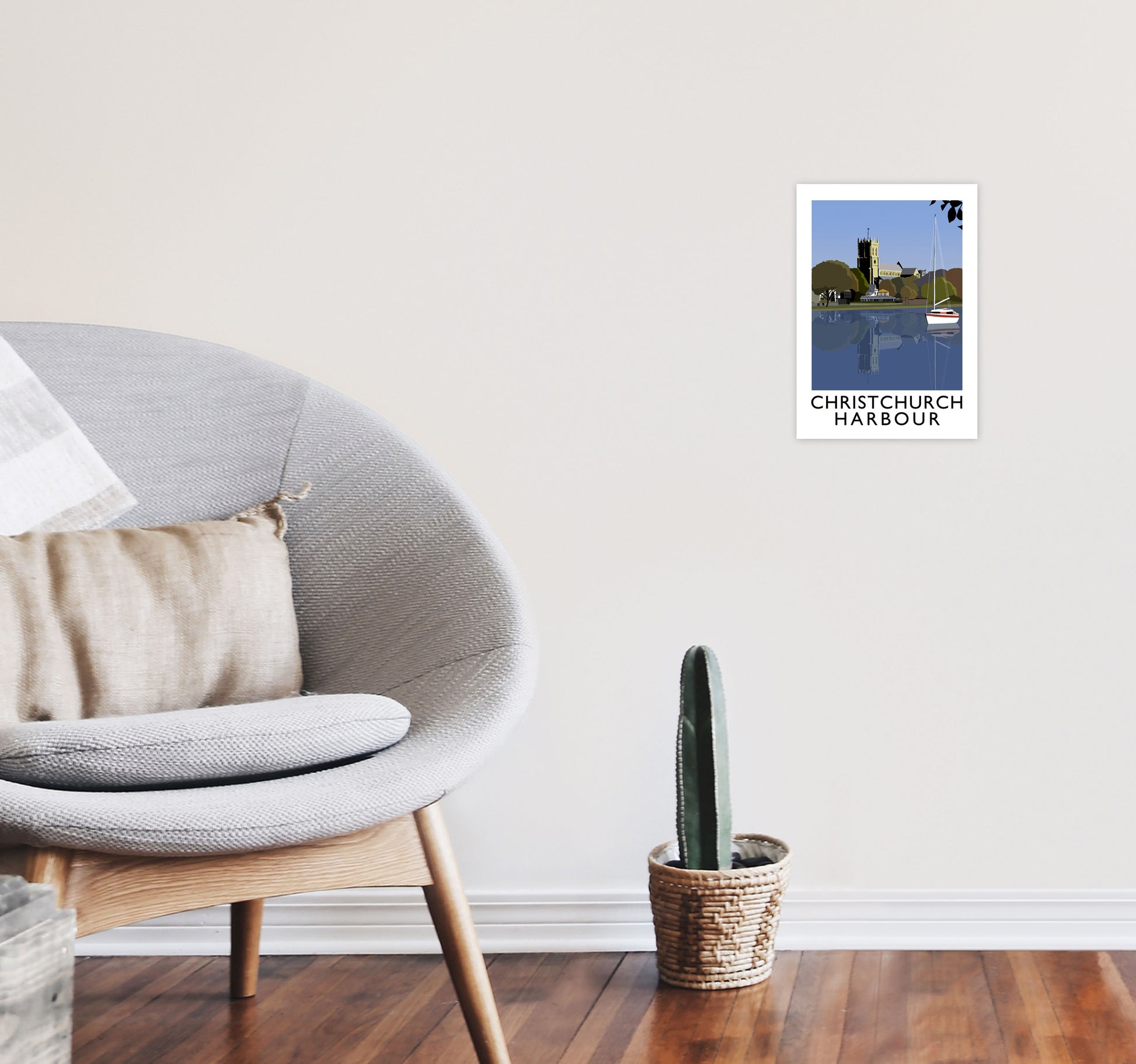 Christchurch Harbour Framed Digital Art Print by Richard O'Neill A4 Black Frame