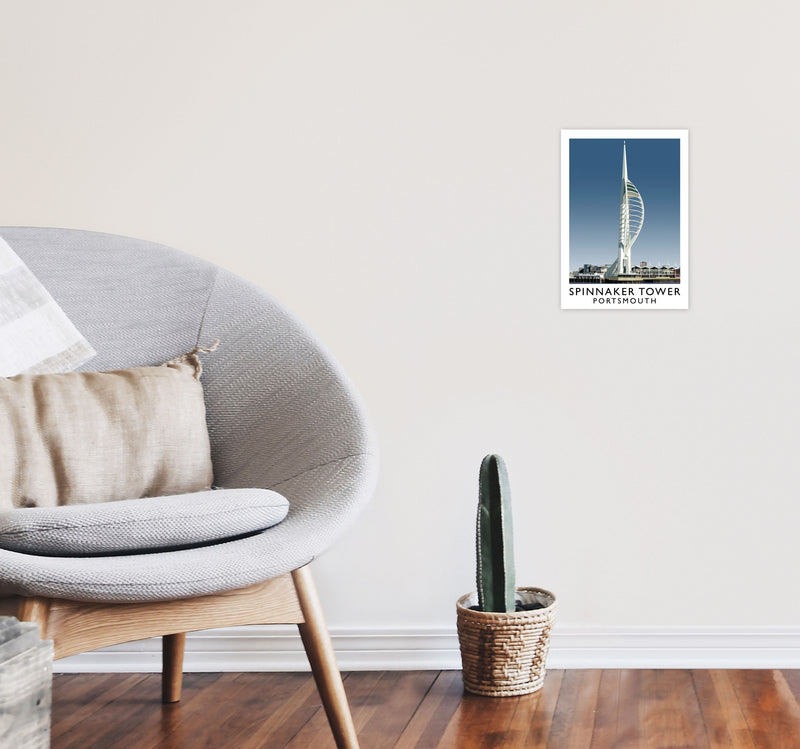 Spinnaker Tower by Richard O'Neill A4 Black Frame