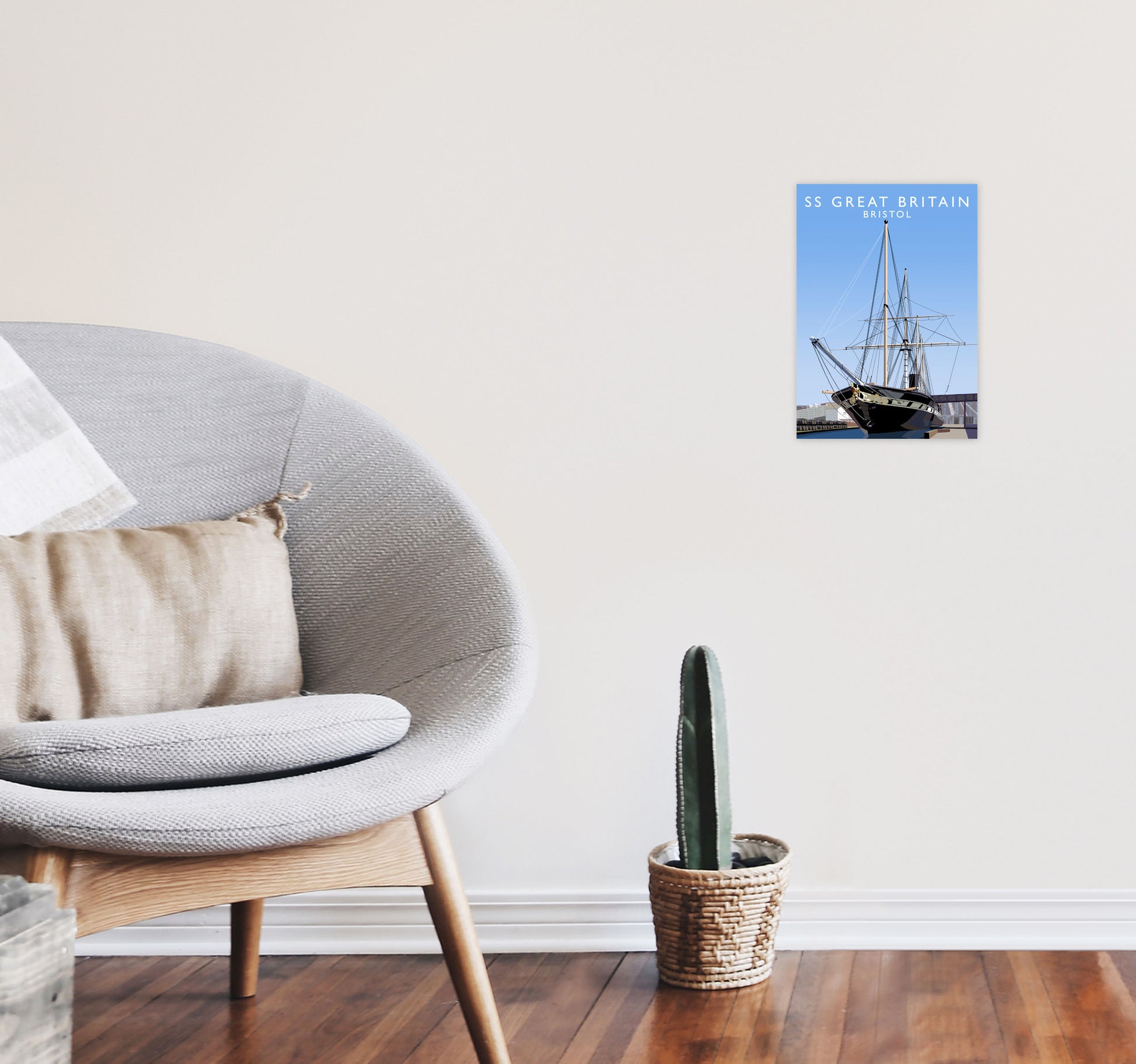 SS Great Britain Bristol Art Print by Richard O'Neill A4 Black Frame
