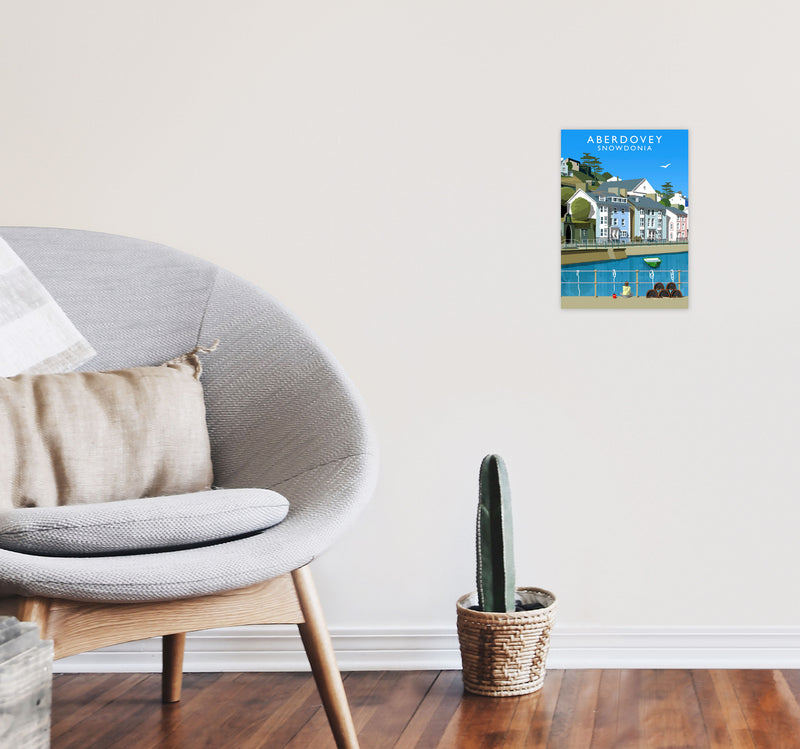 Aberdovey Snowdonia Art Print by Richard O'Neill A4 Black Frame