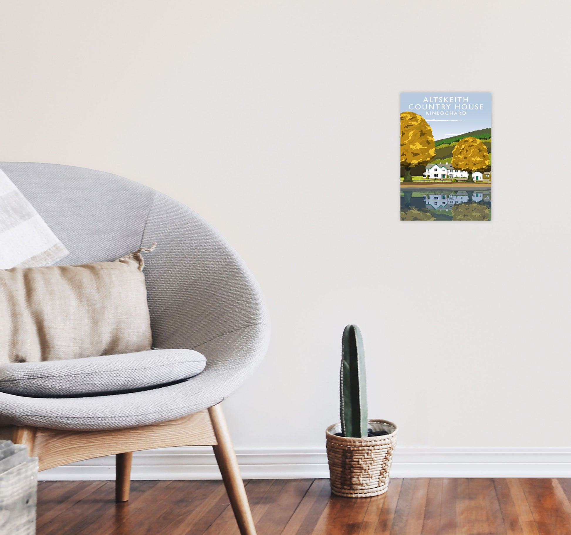 Altskeith Country House (Portrait) by Richard O'Neill A4 Black Frame