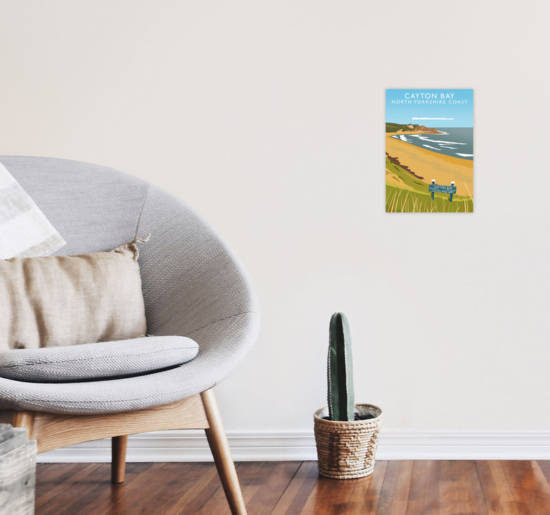 Cayton Bay North Yorkshire Coast Framed Digital Art Print by Richard O'Neill A4 Black Frame