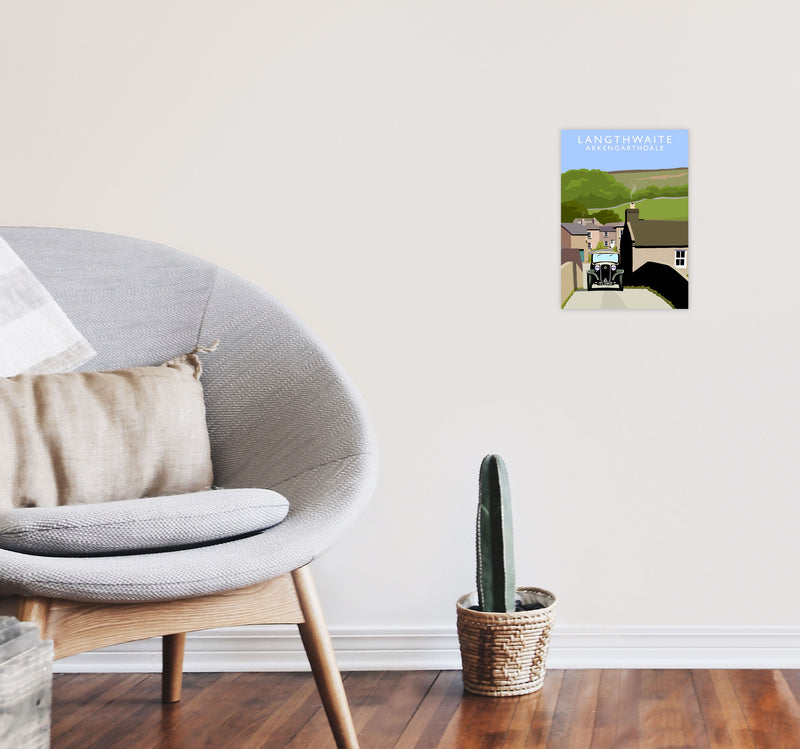Langthwaite (Portrait) by Richard O'Neill Richard O'Neill Yorkshire Art Print A4 Black Frame