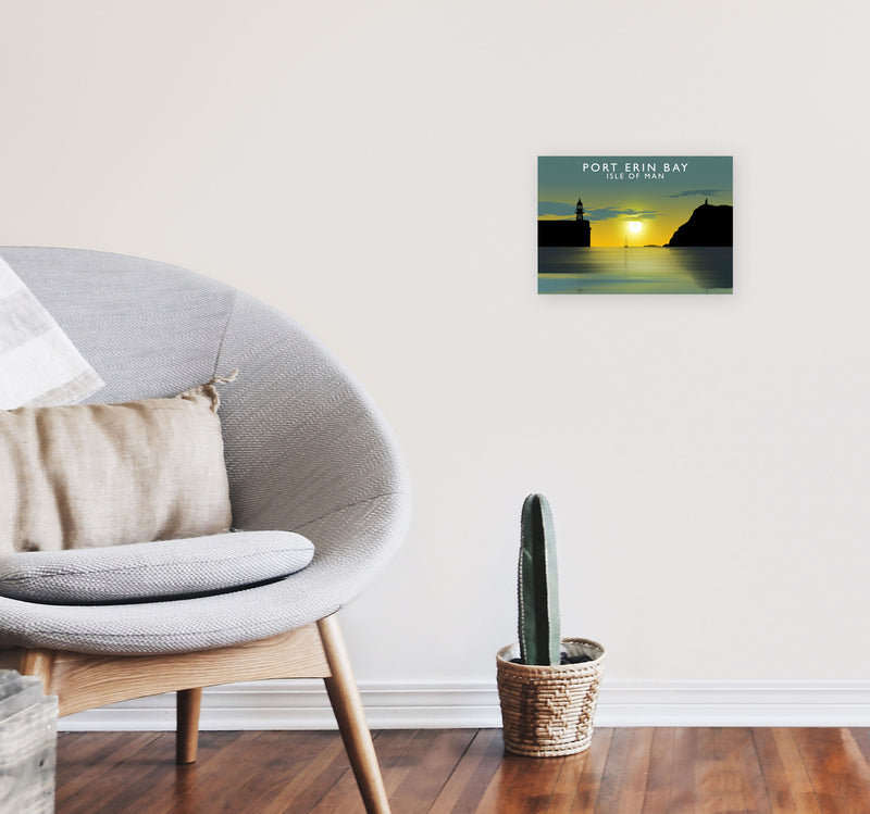 Port Erin Bay (Landscape) by Richard O'Neill A4 Black Frame