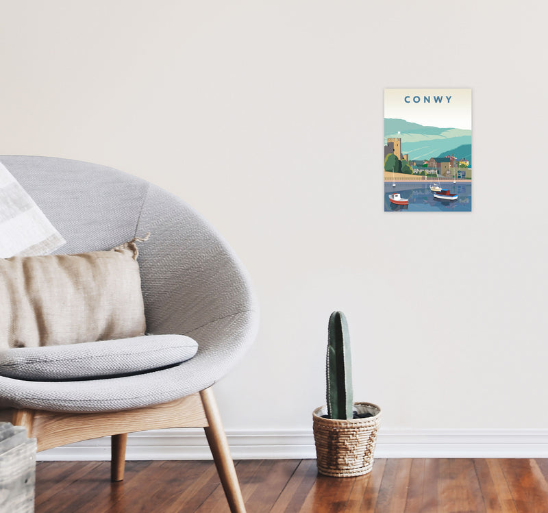 Conwy Art Print by Richard O'Neill A4 Black Frame