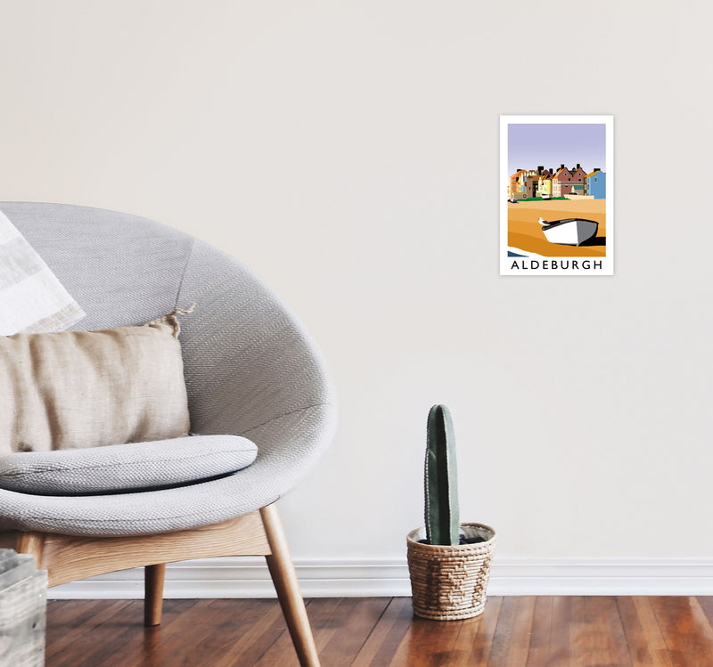 Aldeburgh Art Print by Richard O'Neill A4 Black Frame