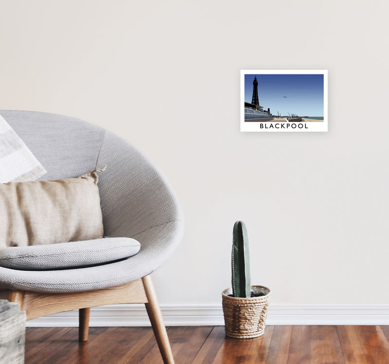 Blackpool Art Print by Richard O'Neill A4 Black Frame