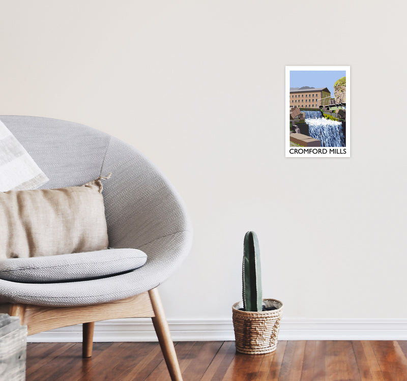 Cromford Mills Portrait by Richard O'Neill A4 Black Frame