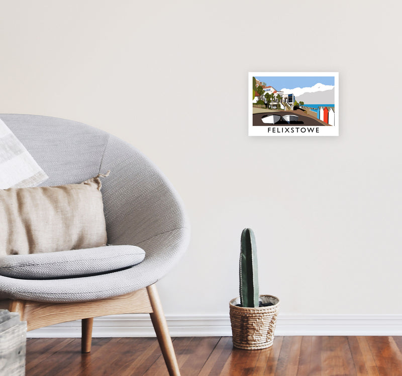 Felixstowe Framed Digital Art Print by Richard O'Neill A4 Black Frame