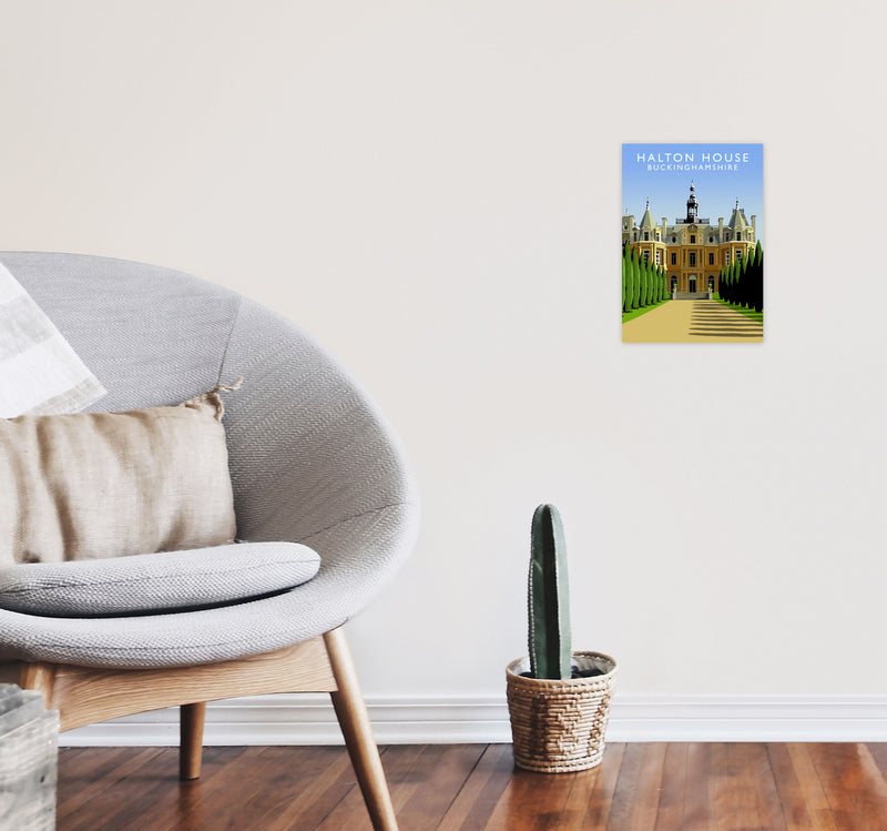 Halton House Portrait by Richard O'Neill A4 Black Frame