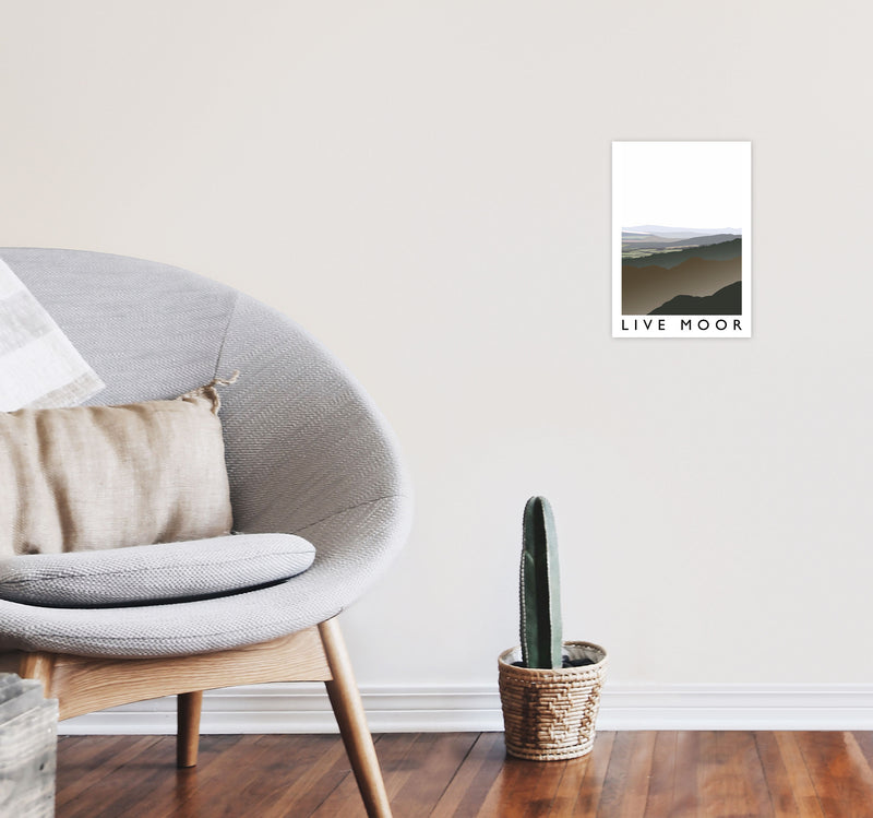 Live Moor Travel Art Print by Richard O'Neill, Framed Wall Art A4 Black Frame