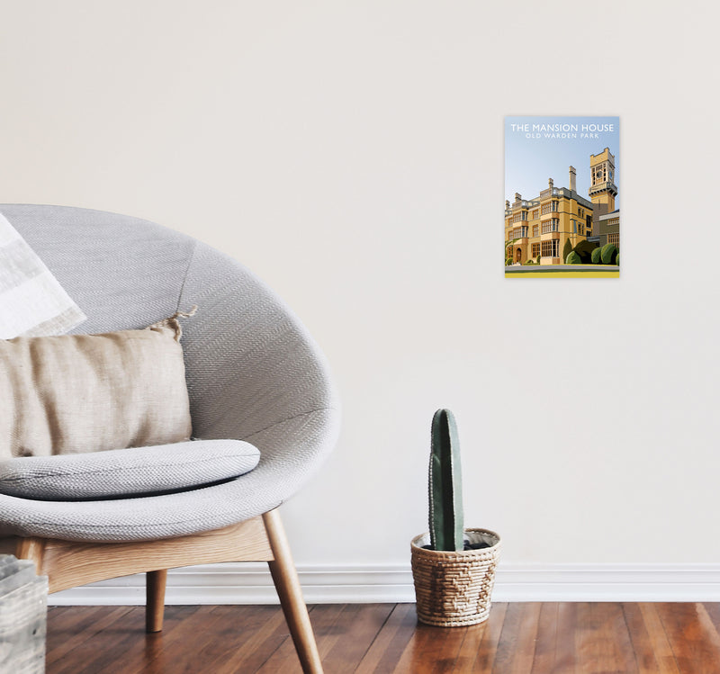 The Mansion House Old Warden Park Travel Art Print by Richard O'Neill A4 Black Frame