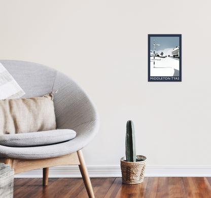Middleton Tyas Travel Art Print by Richard O'Neill, Framed Wall Art A4 Black Frame