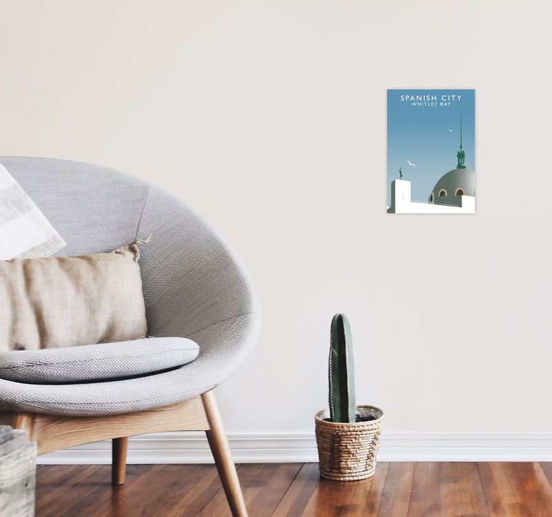 Spanish City Portrait by Richard O'Neill A4 Black Frame
