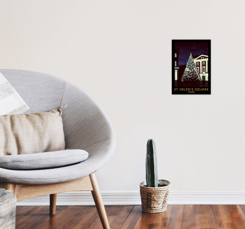 St Helen's Square York Travel Art Print by Richard O'Neill A4 Black Frame