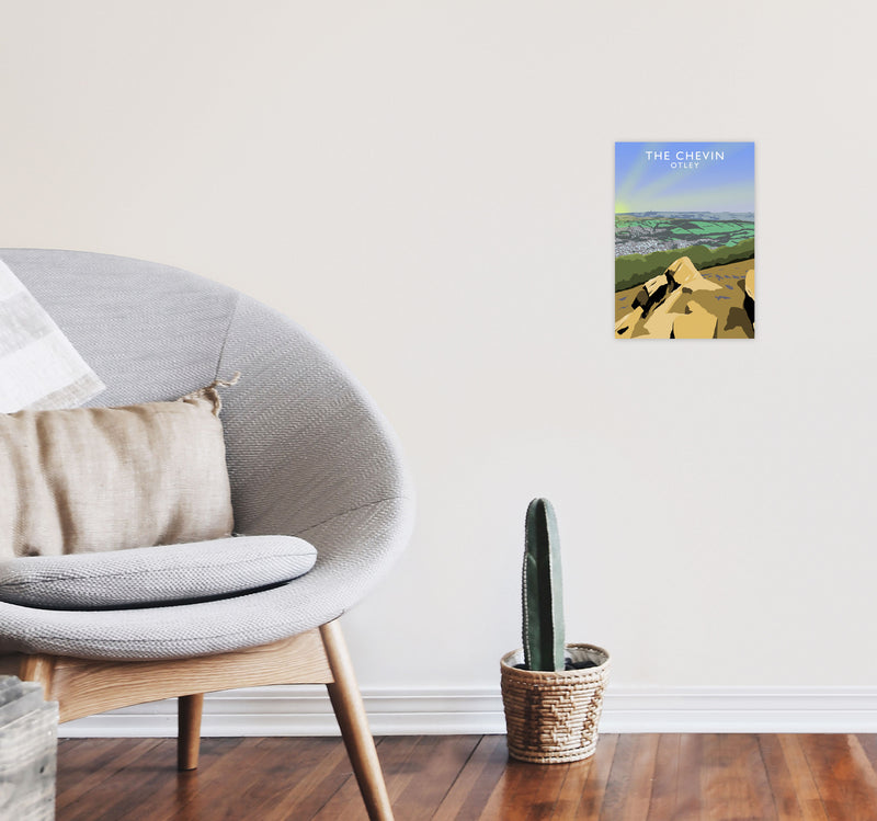 The Chevin Otley Art Print by Richard O'Neill, Framed Wall Art A4 Black Frame