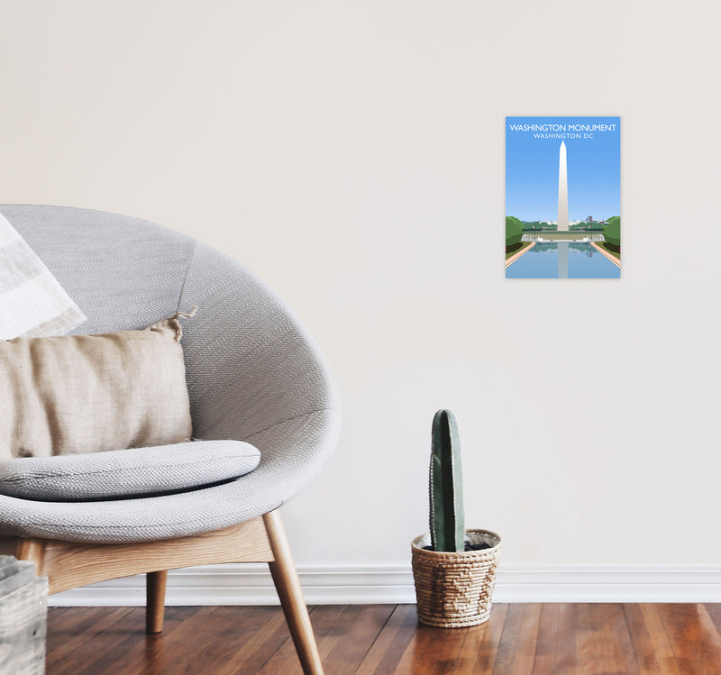 Washington Monument Washington DC Travel Art Print by Richard O'Neill A4 Black Frame