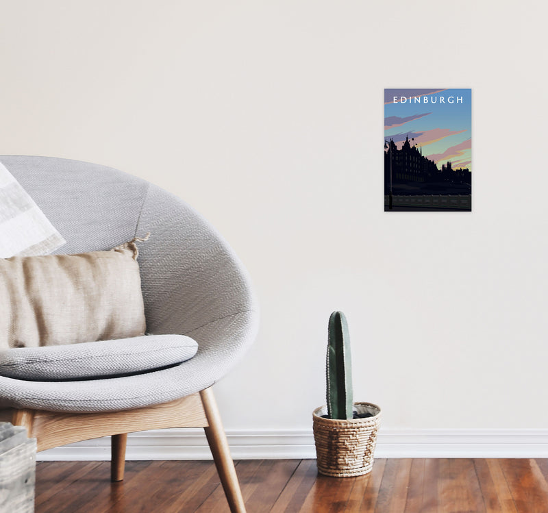 Edinburgh Art Print by Richard O'Neill A4 Black Frame