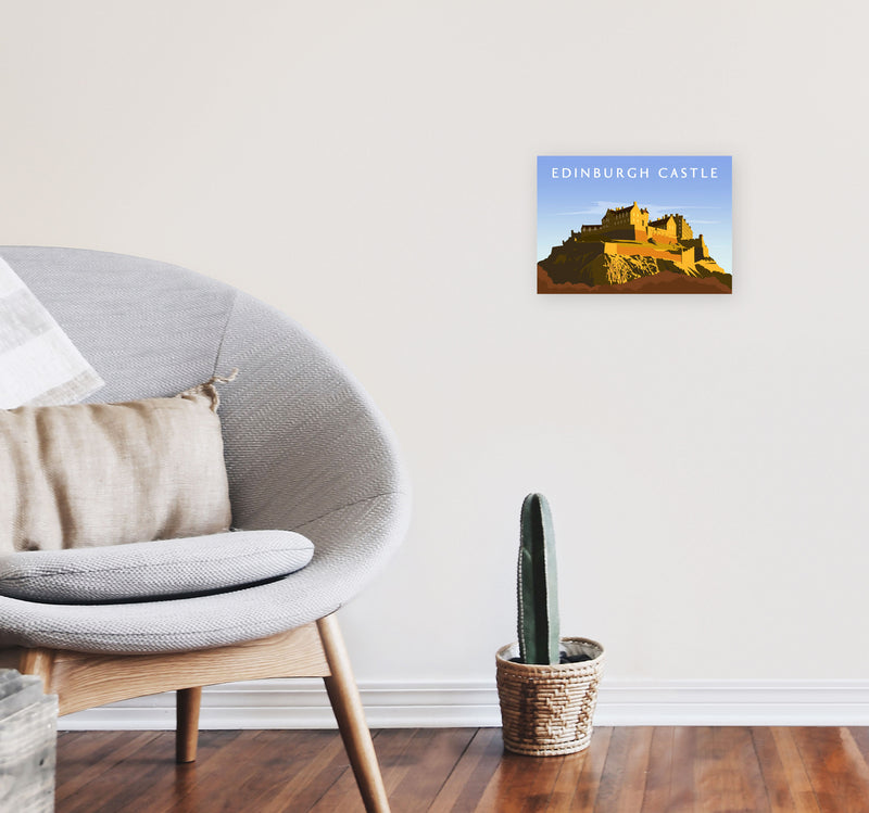 Edinburgh Castle Art Print by Richard O'Neill A4 Black Frame