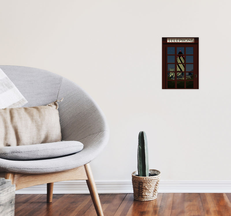London Telephone Box 13 by Richard O'Neill A4 Black Frame